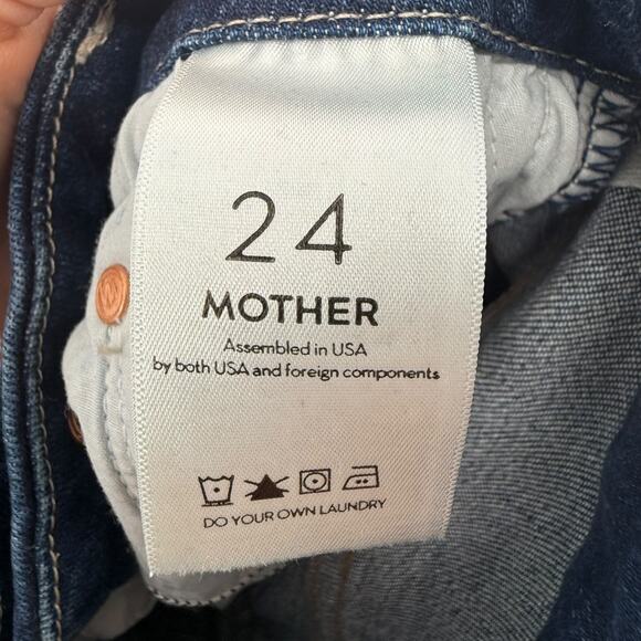 MOTHER High Waisted Looker Jeans 24 Until Next Time Stretch Dark Wash Blue Denim - Picture 11 of 14